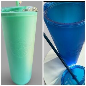 Starbucks Matte Cold Cup Duo Blueberry Matte + Mint Matte Venti 24oz Set